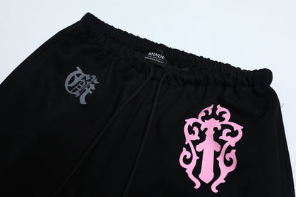 Graphic Print Wide Leg Sweatpants WN25937