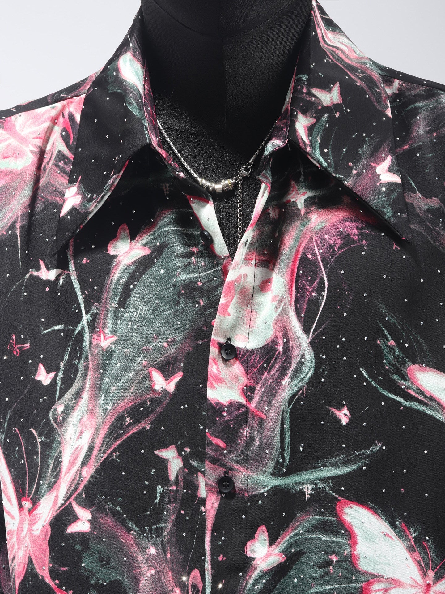 Rhinestone Butterfly Design Long Sleeve Shirt WN23762