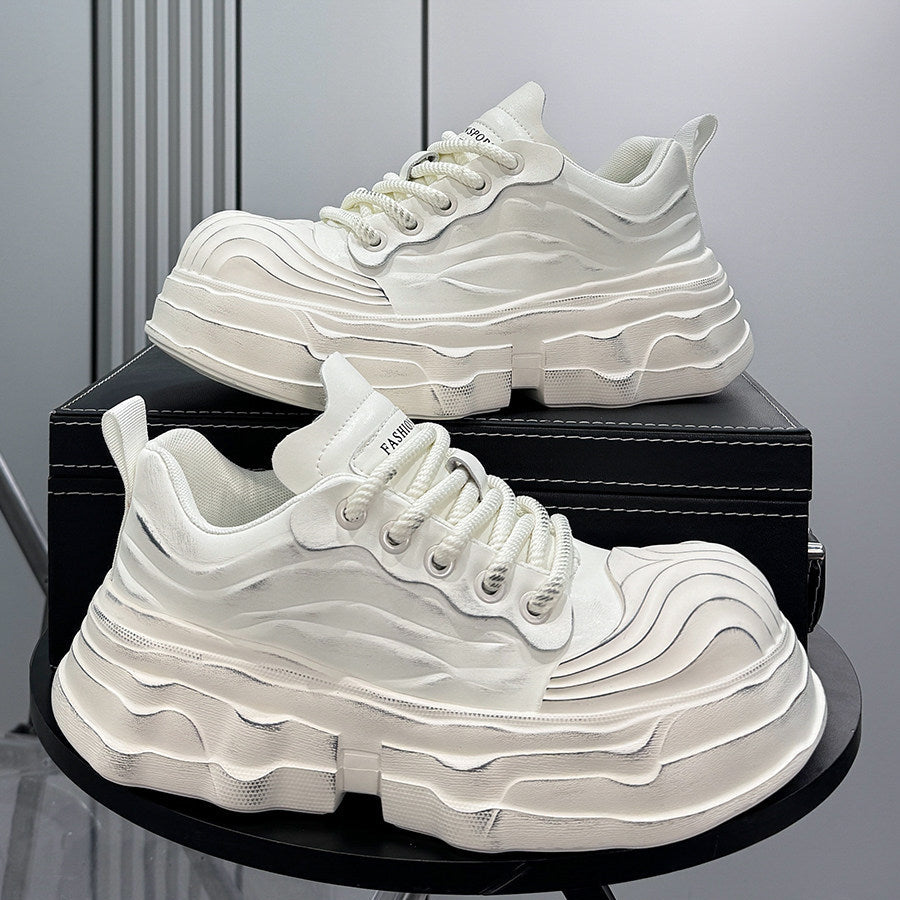 Thick-Sole Height-Increasing Shell-Toe Dad Sneakers WN24771