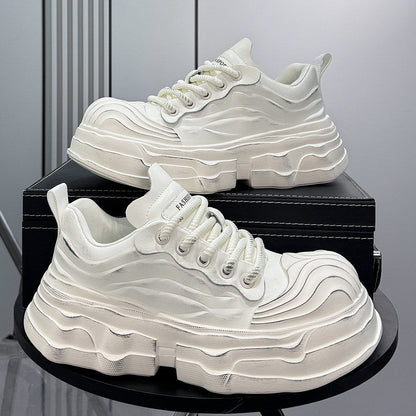 Thick-Sole Height-Increasing Shell-Toe Dad Sneakers WN24771