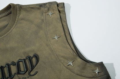 Gradient Star Studs Tank Top WN25541