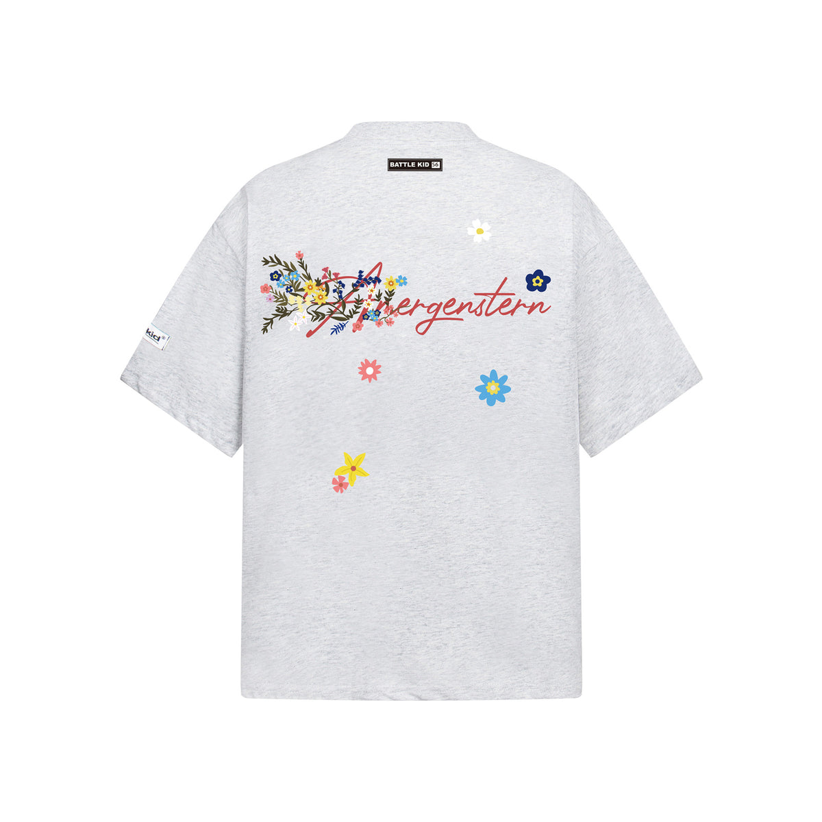 Flower Embroidery Handwritten Letter Short Sleeve T-Shirt WN26921