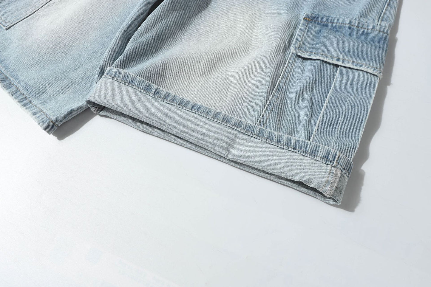 Washed Multi-Pocket Denim Half Pants WN26168