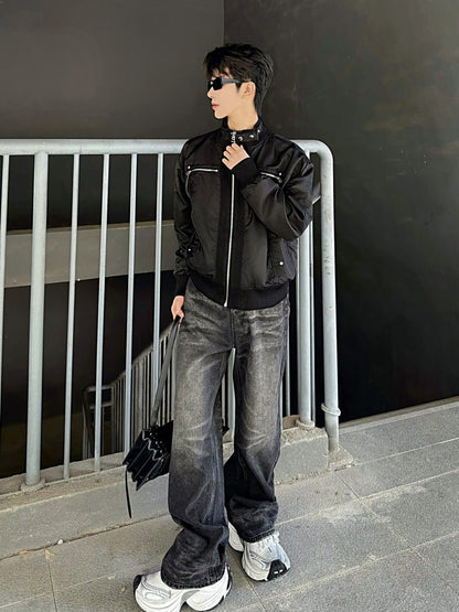Stand Neck Lightweight Oversize Short Jacket WN27954