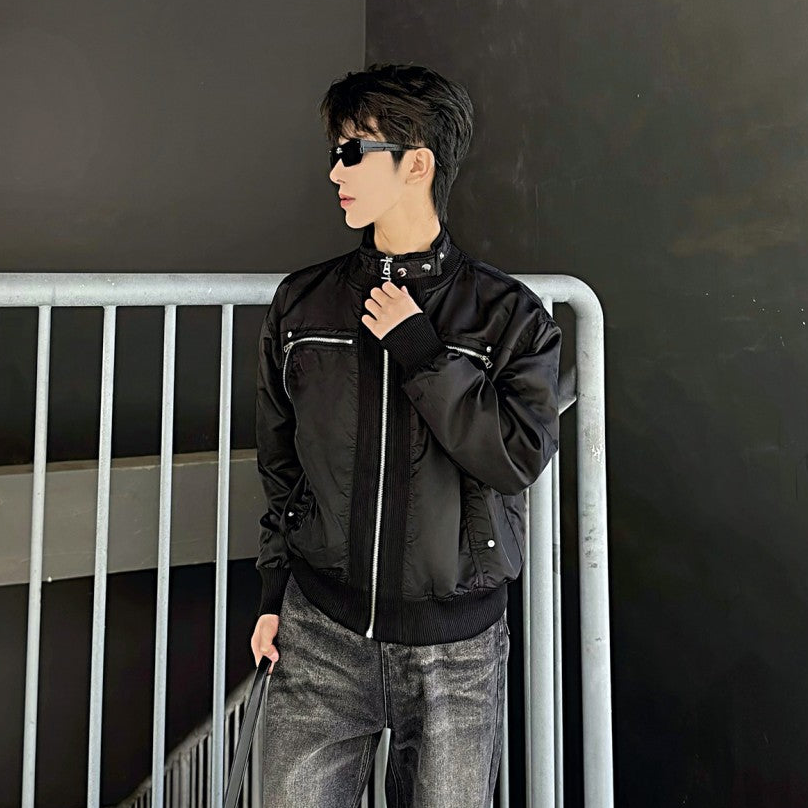 Stand Neck Lightweight Oversize Short Jacket WN27954
