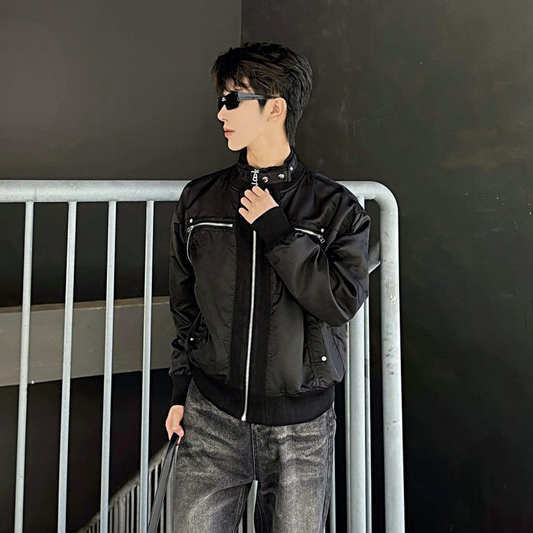 Stand Neck Lightweight Oversize Short Jacket WN27954