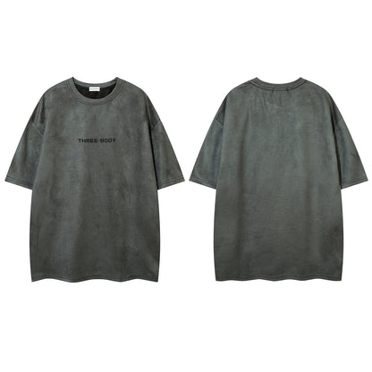Washed Letter Short Sleeve T-Shirt WN26758
