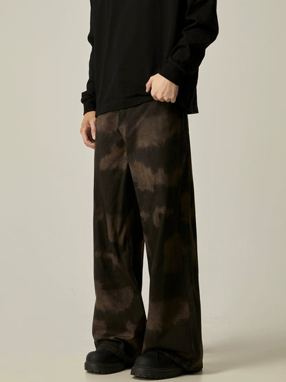 Washed Tie Dye Wide Leg Pants WN8977