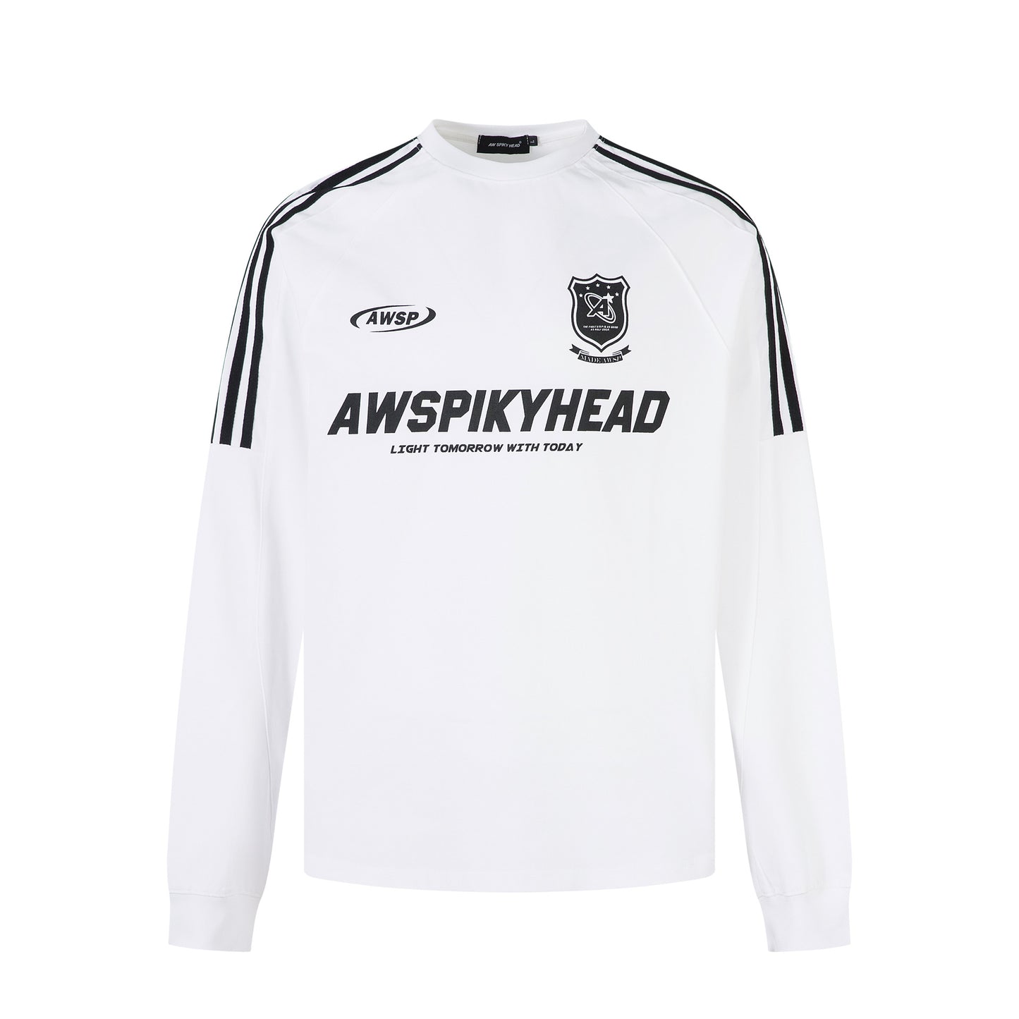 High-Neck Heavyweight Stripe Long Sleeve T-Shirt WN25629
