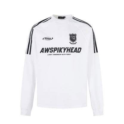 High-Neck Heavyweight Stripe Long Sleeve T-Shirt WN25629