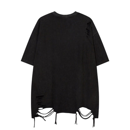 Heavyweight Washed Damage Short Sleeve T-Shirt WN16108