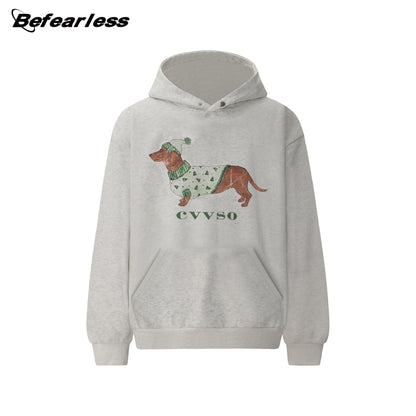 Washed Dog Graphic Print Hoodie WN26207