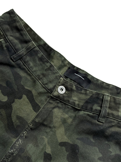 Camouflage Patchwork Damage Half Pants WN27069