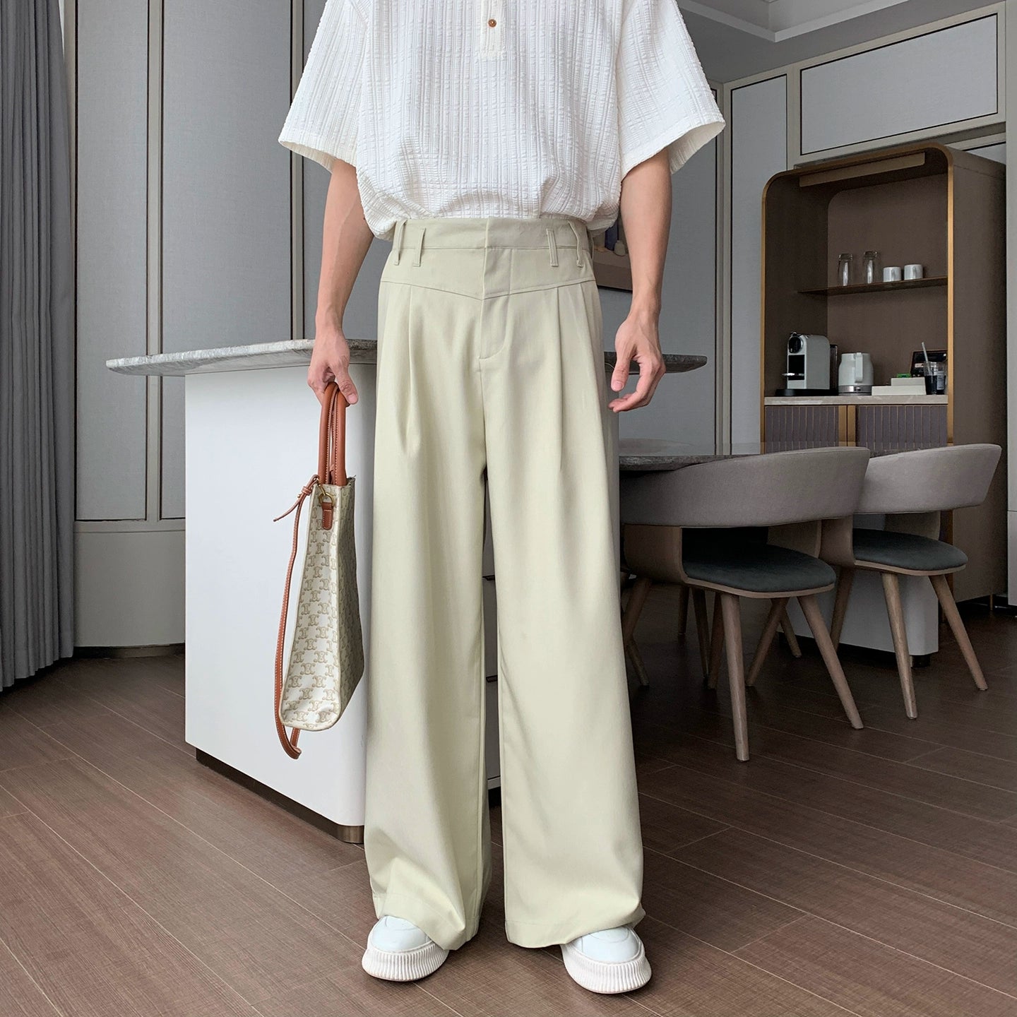Lightweight Straight Wide Leg Trousers WN20424
