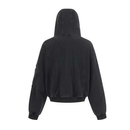 Heavyweight Wash Damage Zipper Hoodie WN25592