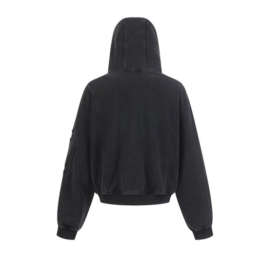 Heavyweight Wash Damage Zipper Hoodie WN25592