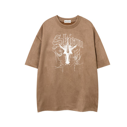 Washed Graphic Art Print Short Sleeve T-Shirt WN25797