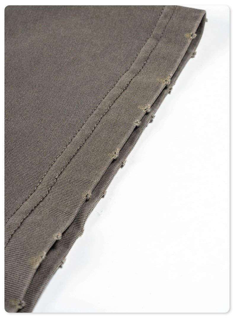 Damage Wash Round Neck Short Sleeve T-Shirt WN6060