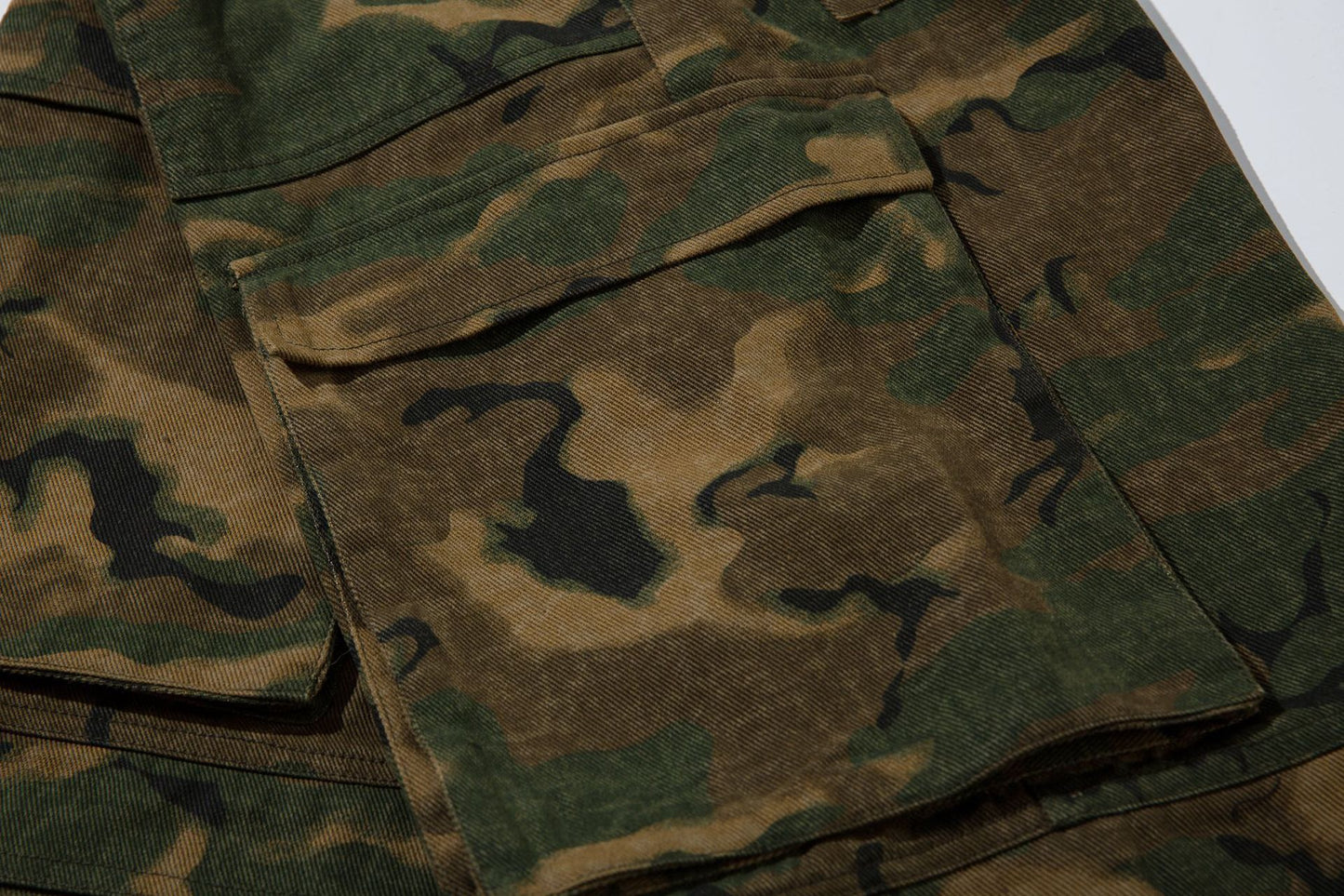 Camouflage Micro Flare Denim Jeans WN12694