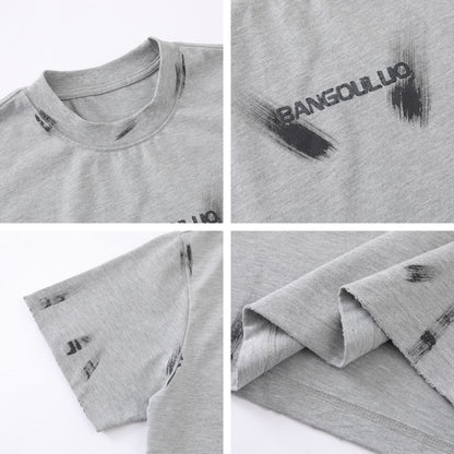 Paint Letter Short Sleeve T-Shirt WN26752