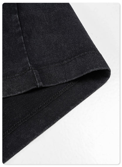 Washed Print Oversize Short-sleeve T-shirt WN6395