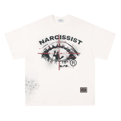 Eye Graphic Letter Print Short Sleeve T-Shirt WN26022