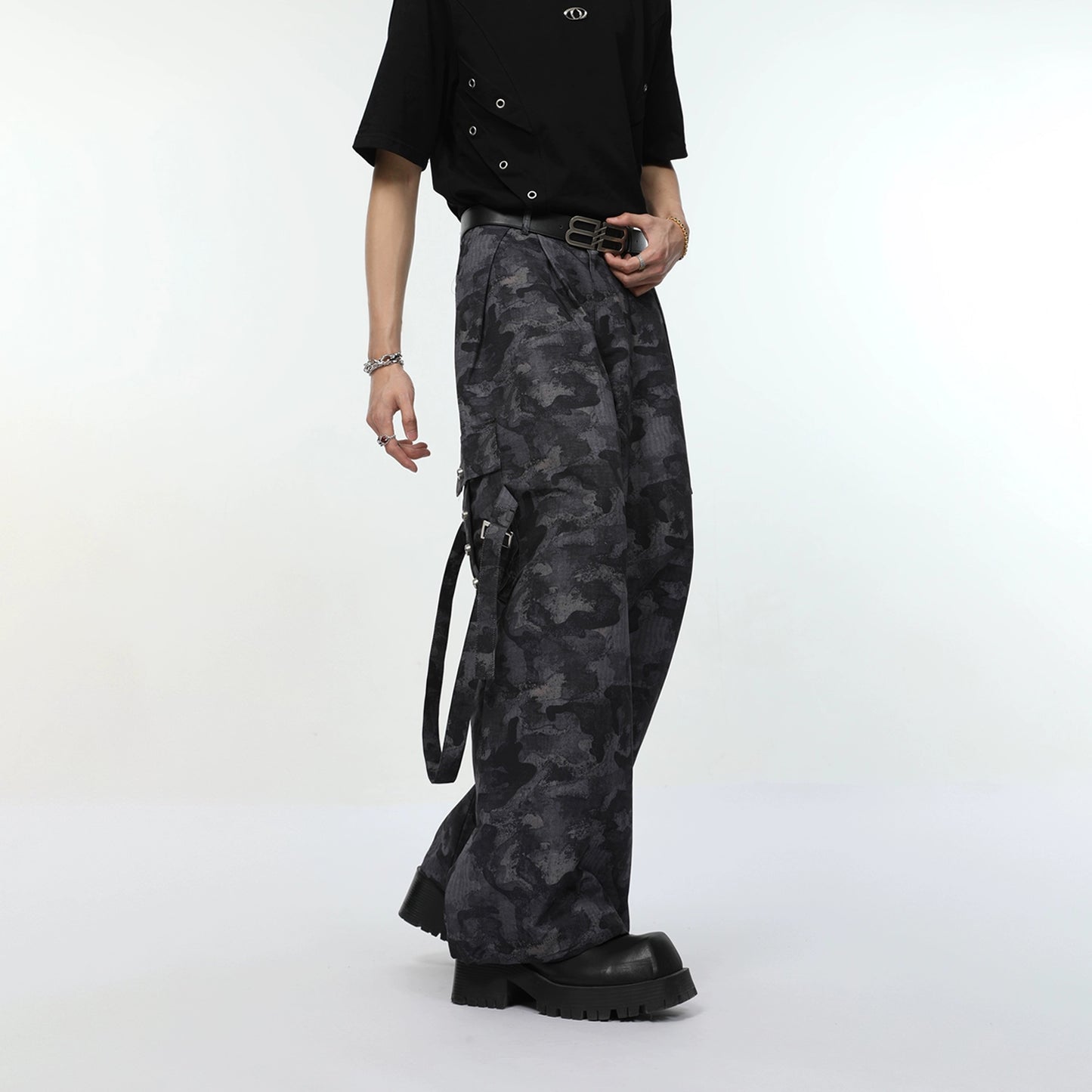 Camouflage Wide Leg Workwear Pants WN7320