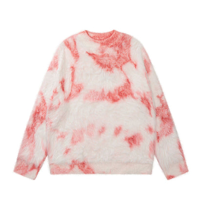 Tie-Dye Fake Mink Knit Sweater WN11000