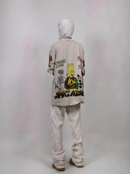 Graffiti Paint Print Short Sleeve T-Shirt WN24123