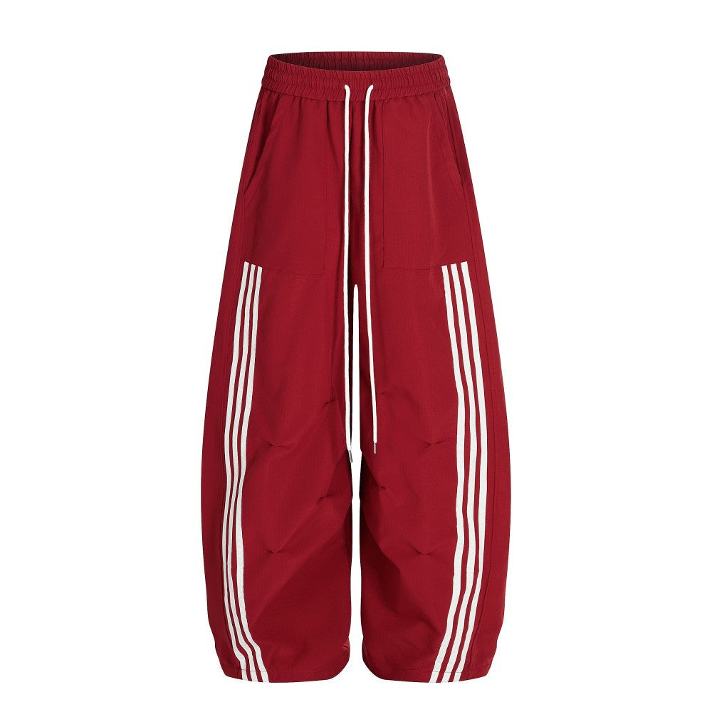Stripe Zipper Jacket & Stripe Wide Leg Pants Setup WN28059