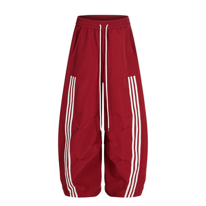 Stripe Zipper Jacket & Stripe Wide Leg Pants Setup WN28059
