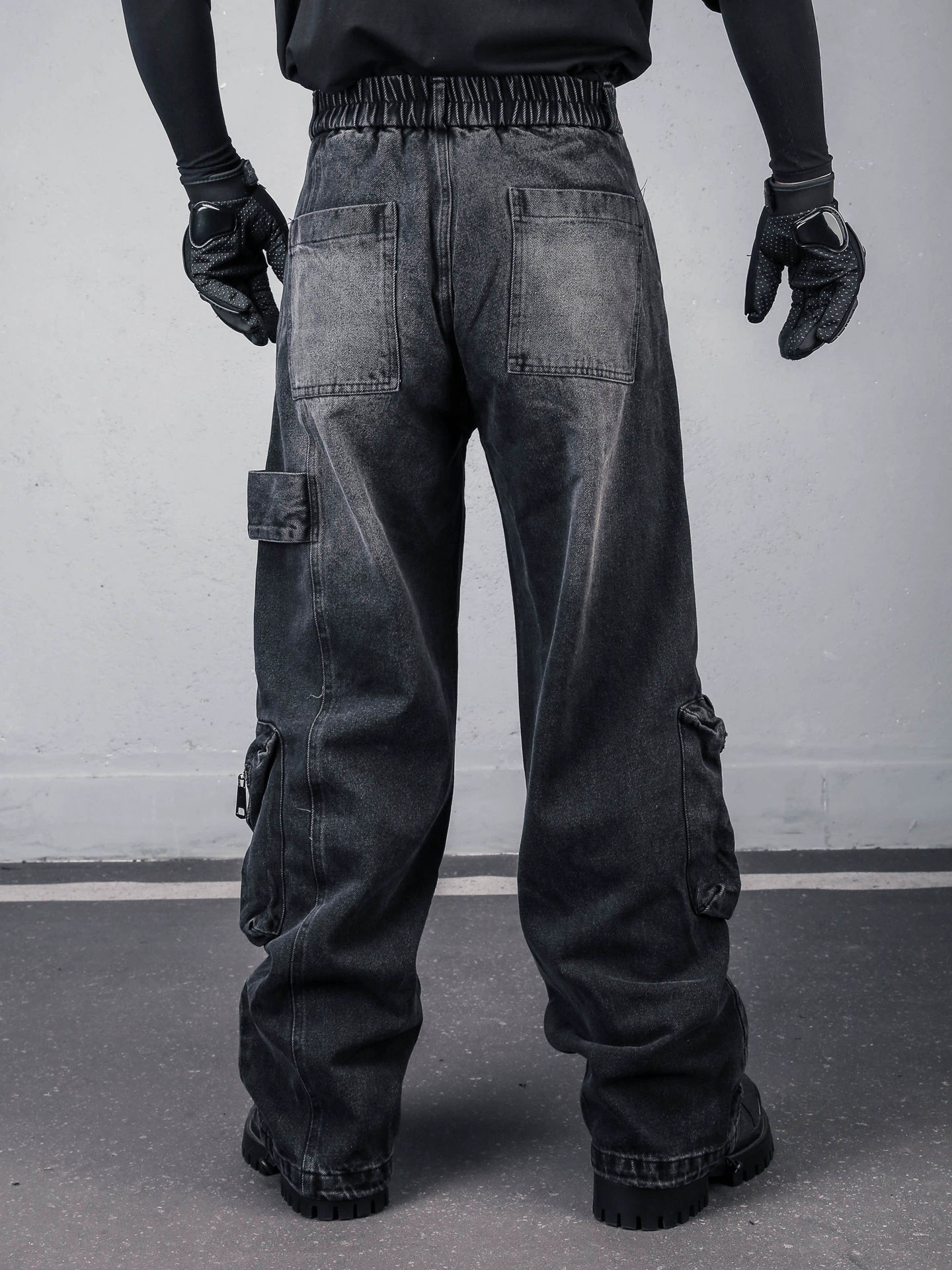 Fleece Lining Multi Pocket Wash Denim Jeans WN22313