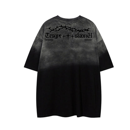 Gradient Thorn Logo Print Short Sleeve T-Shirt WN25806