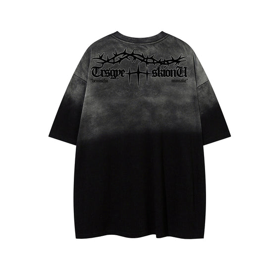 Gradient Thorn Logo Print Short Sleeve T-Shirt WN25806