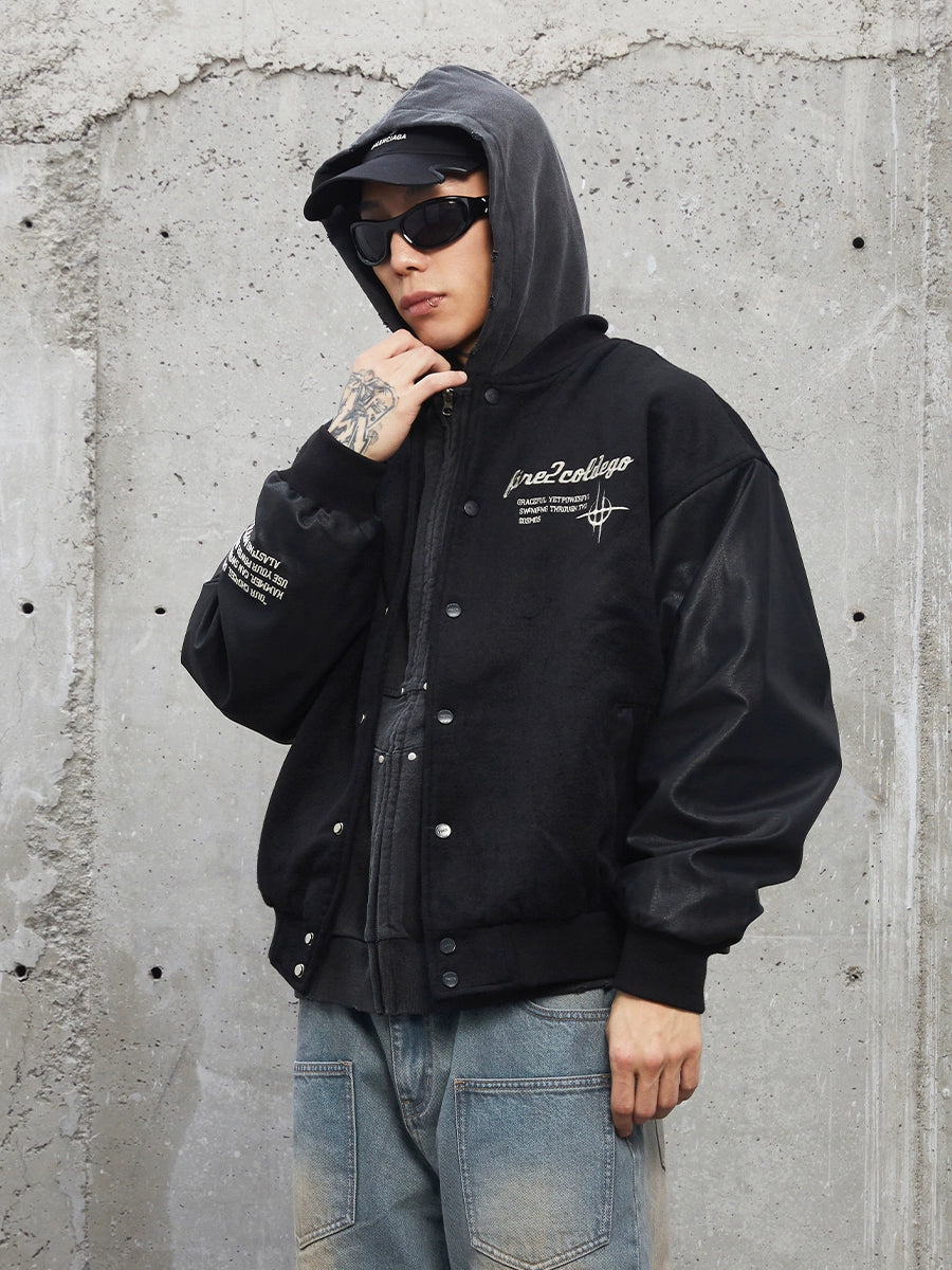 Heavyweight Wool-Blend Embroidery Baseball Jacket WN12181