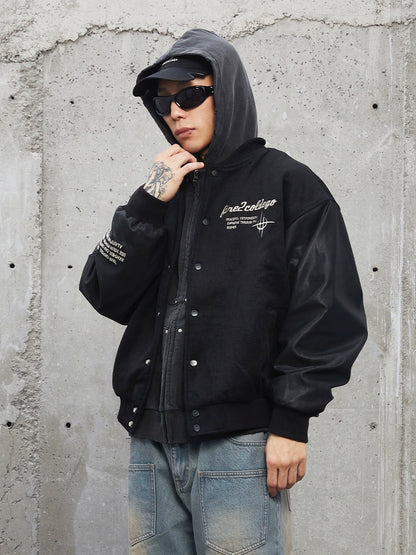 Heavyweight Wool-Blend Embroidery Baseball Jacket WN12181