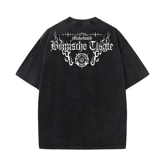 Washed Skeleton Art Graphic Short Sleeve T-Shirt WN26966