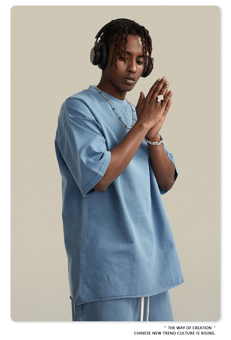 Water Washed Heavyweight Oversize Short Sleeve T-Shirt WN6077
