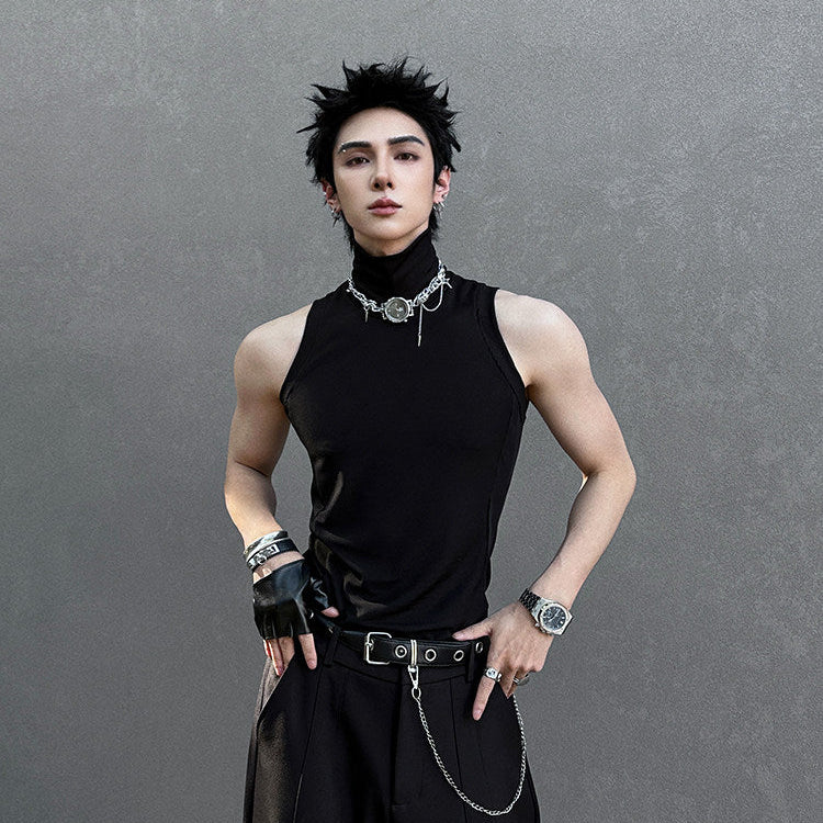 High-Neck Sleeveless T-Shirt WN25103