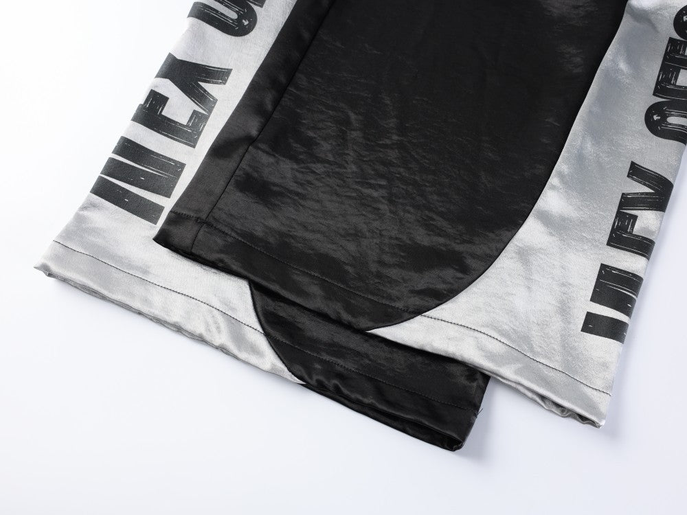 Contrast Patchwork Letter Print Wide Leg Sweatpants WN27878