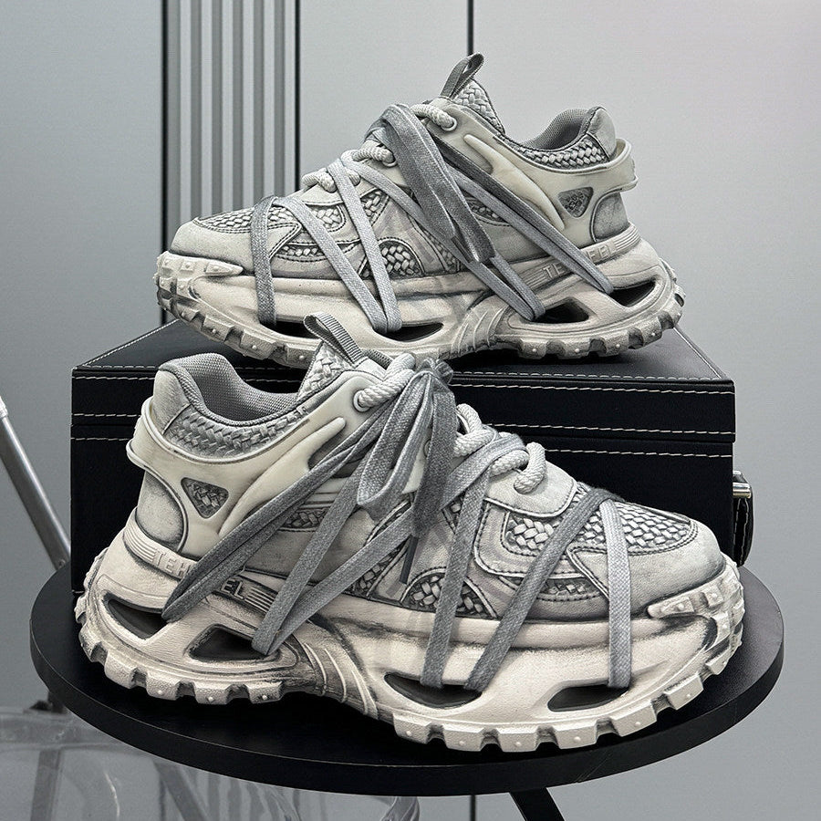 Metallic Rope Lace Chunky Sole Sneakers WN24687