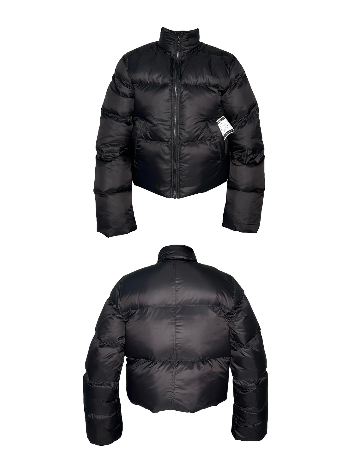 Standing-Neck Short White Duck Down Jacket WN17235