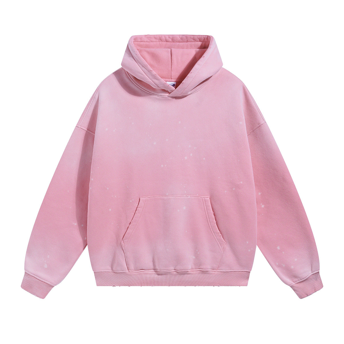 Fleece Linning Spray-Dye Washed Damage Hoodie WN9999