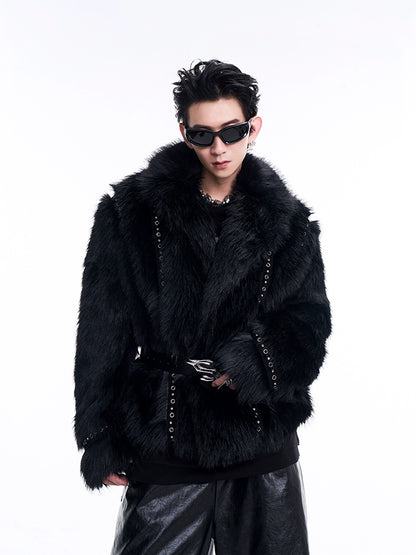 Fake Fur Thickened Shoulder-pad Jacket WN10222