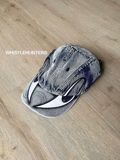 Three-Tone Embroidered Leather Patchwork Large Logo Baseball Cap WN26692