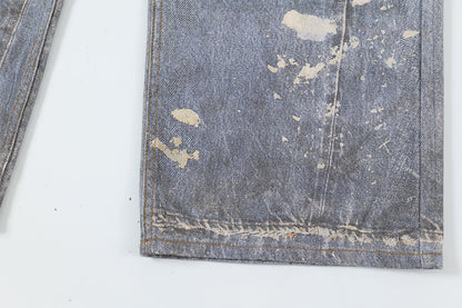 Washed Print Straight Denim Jeans WN12660