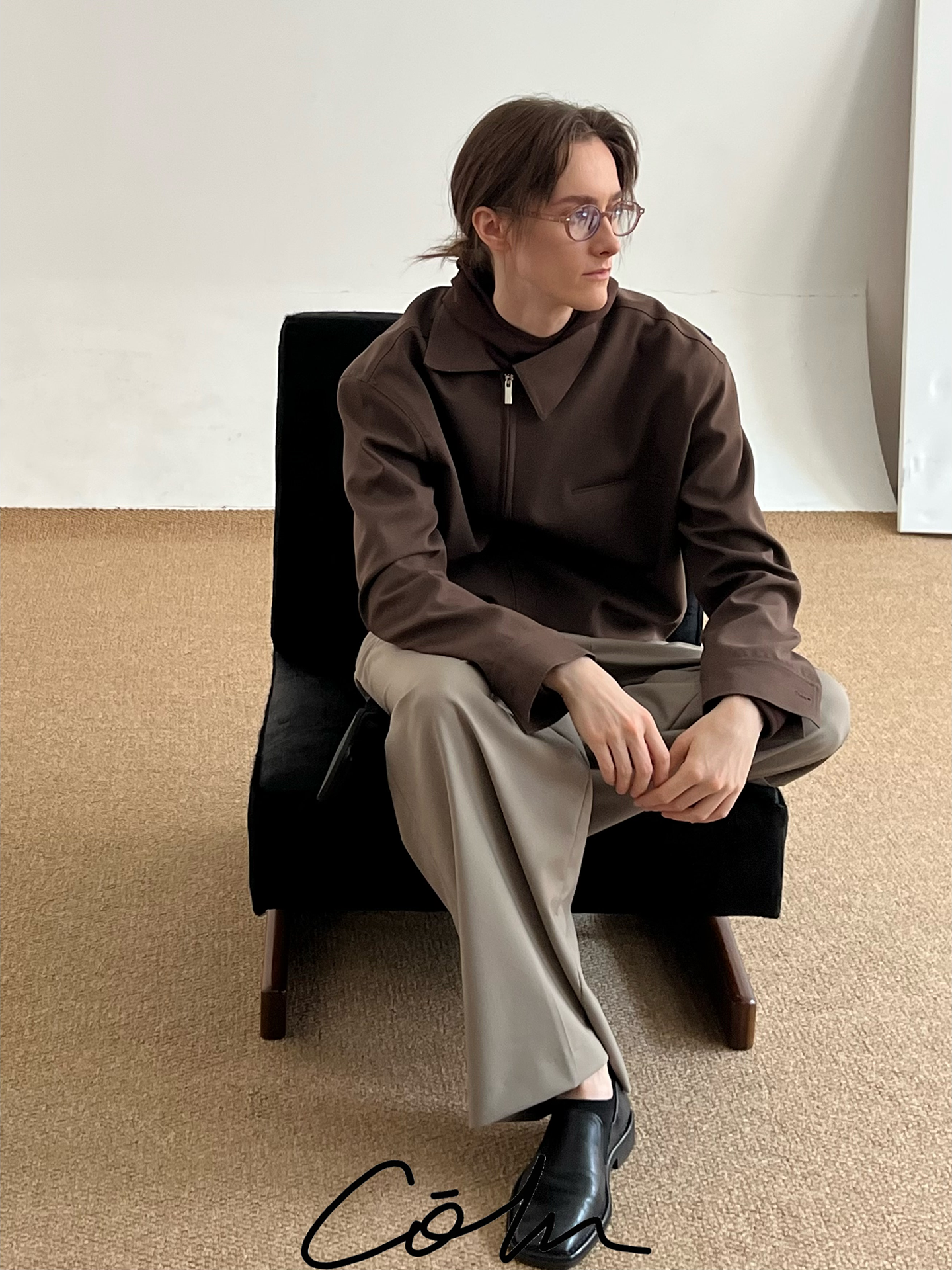 Asymmetric Collar Zipper Jacket WN21636