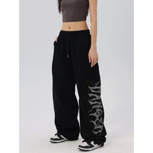 Graphic Print Wide Leg Sweatpants WN17160