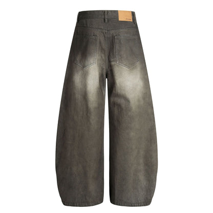 Dirty Washed Curved Denim Jeans WN25997