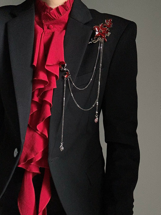 Dark Gothic Flower Chain Brooch WN23127